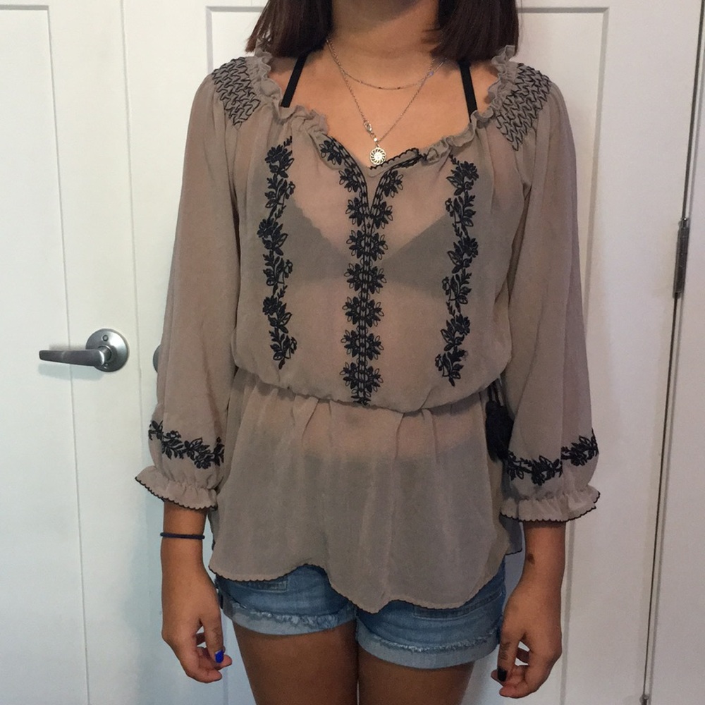 Tan blouse